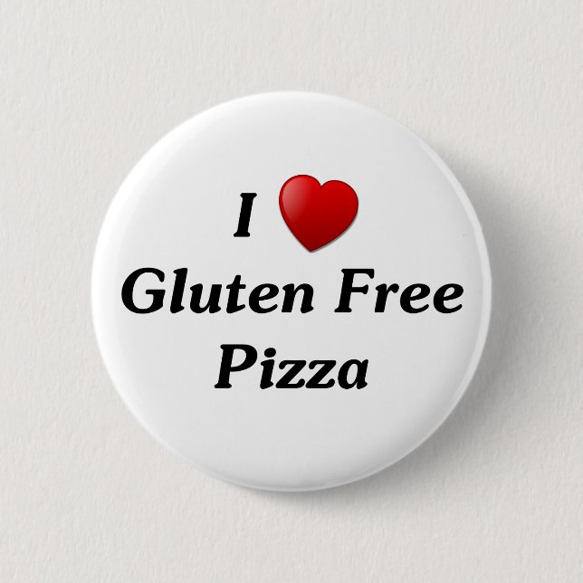 I Love Gluten Free Pizza Pinback Button (Front)