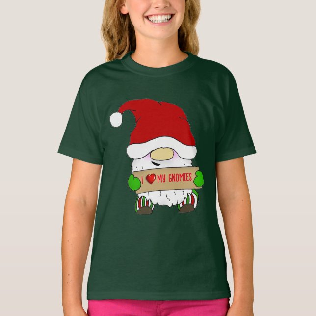 I Love Gnome Christmas T-Shirt (Front)