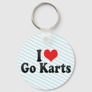 I Love Go Karts Keychain