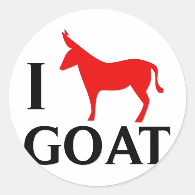 I Love Goat Classic Round Sticker (Front)