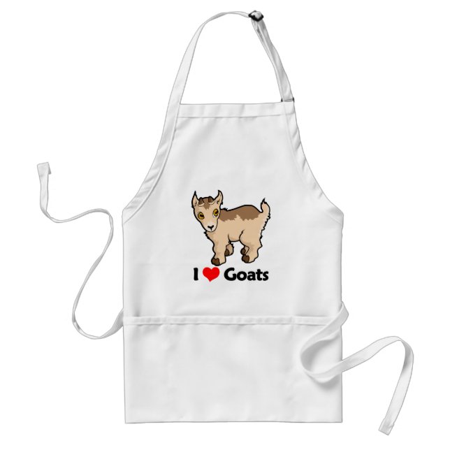 I Love Goats Adult Apron (Front)