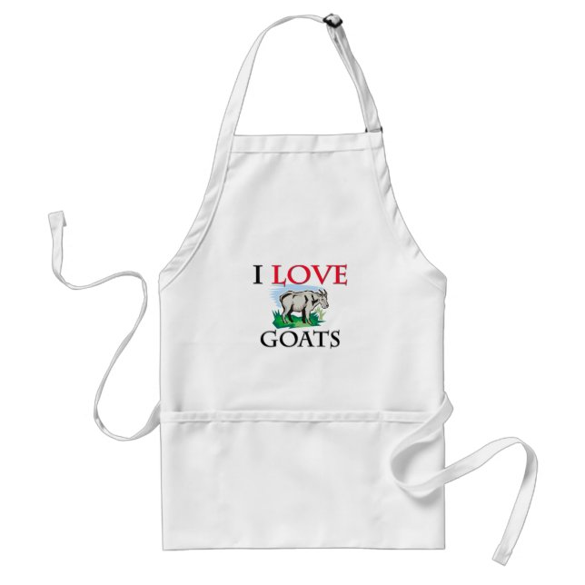 I Love Goats Adult Apron (Front)