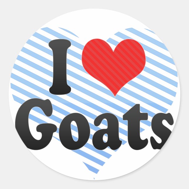 I Love Goats Classic Round Sticker (Front)