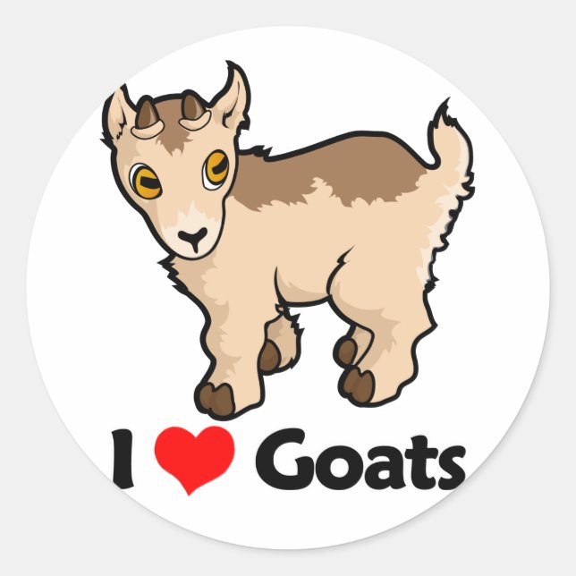 I Love Goats Classic Round Sticker (Front)