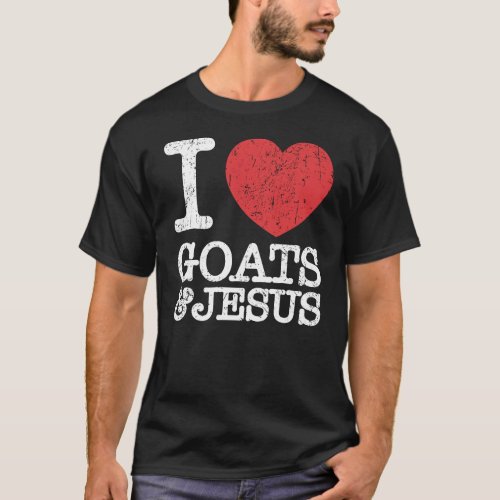 I Love Goats  Jesus Vintage Christian Lover Gift T_Shirt