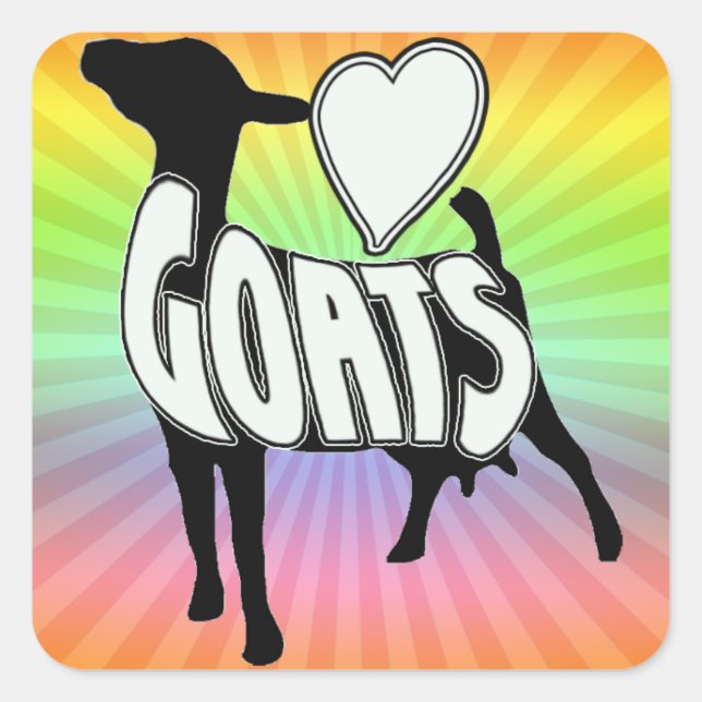 I LOVE GOATS LOGO ICON SQUARE STICKER (Front)