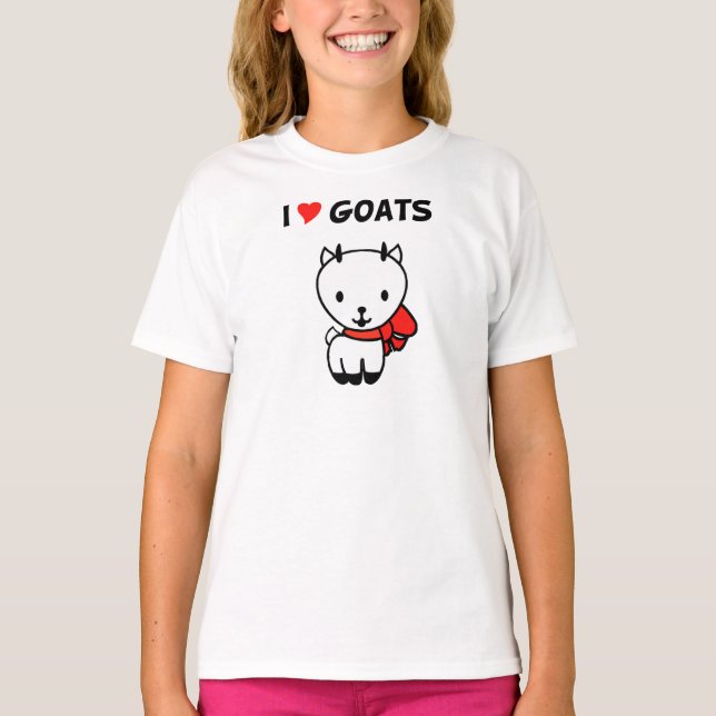 I Love Goats T-Shirt (Front)
