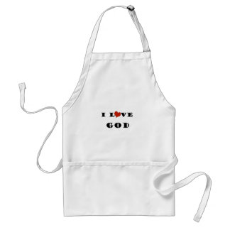I Love God Adult Apron