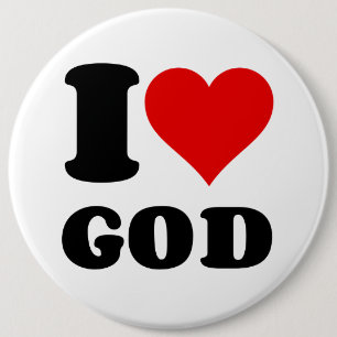 I LOVE GOD BUTTON