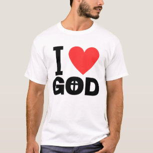 I Love God Centered Cross T-Shirt