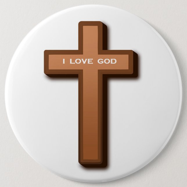 "I LOVE GOD" CROSS BUTTON (Front)