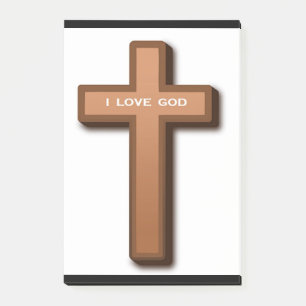 "I LOVE GOD" CROSS POST-IT NOTES
