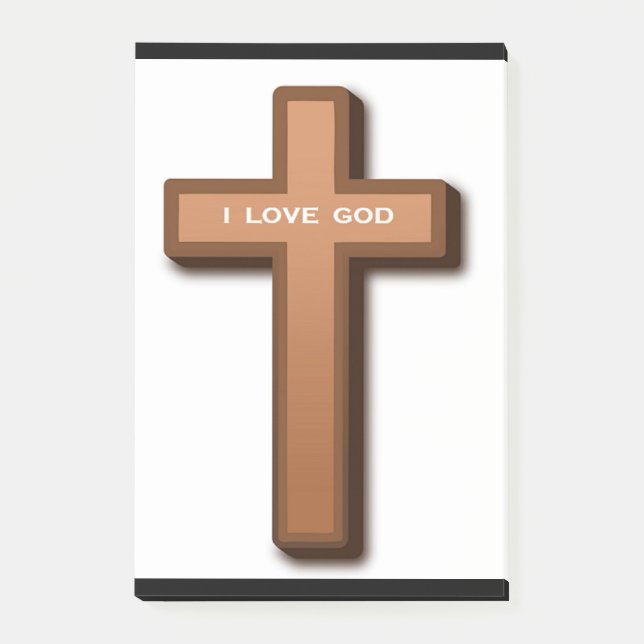 "I LOVE GOD" CROSS POST-IT NOTES (Front)