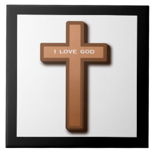 "I LOVE GOD" CROSS TILE