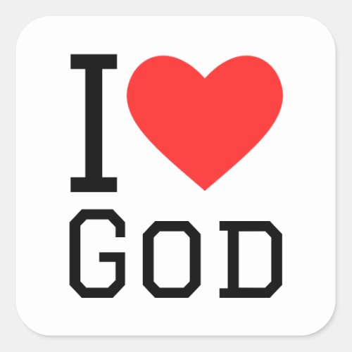 I love god square sticker