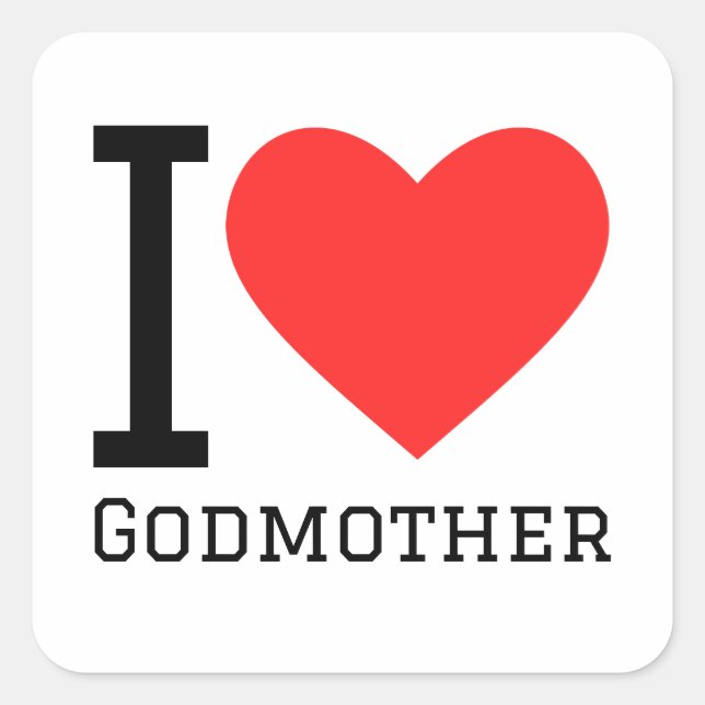 I love godmother square sticker (Front)