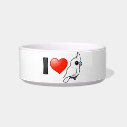 I Love Goffin's Cockatoos Cat Food Bowl