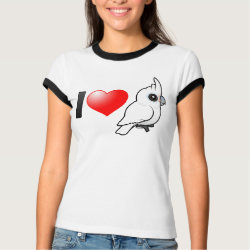 I Love Goffin's Cockatoos Ladies Ringer T-Shirt