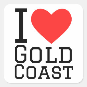 I love Gold Coast Square Sticker