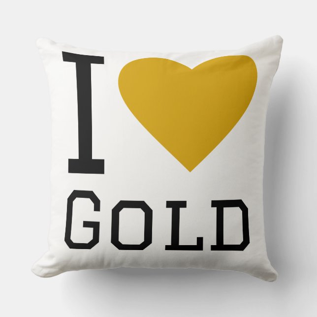 I love gold throw pillow (Front)