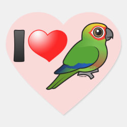 I Love Golden-capped Conures Heart Sticker