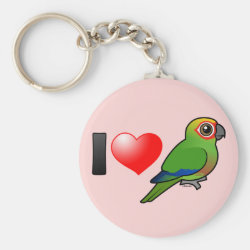 I Love Golden-capped Conures Basic Button Keychain