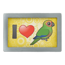 I Love Golden-capped Conures Rectangular Belt Buckle