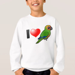 I Love Golden-capped Conures Kids' Hanes ComfortBlend® Sweatshirt