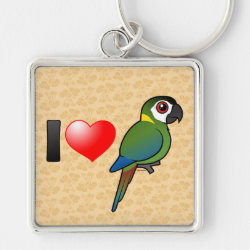 I Love Golden-collared Macaws Premium Square Keychain