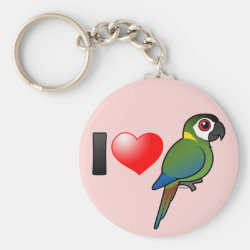 I Love Golden-collared Macaws Basic Button Keychain