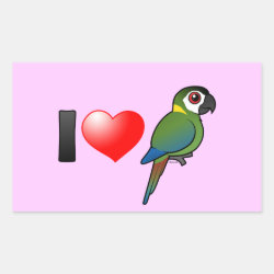 I Love Golden-collared Macaws Rectangle Sticker