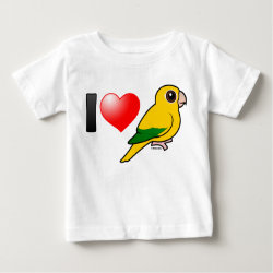 I Love Golden Conures Baby Fine Jersey T-Shirt