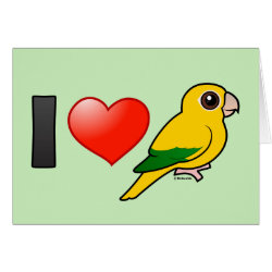 I Love Golden Conures Greeting Card