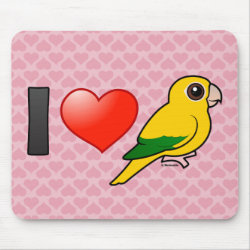 I Love Golden Conures Mousepad