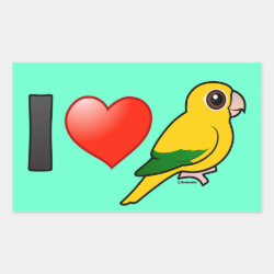 I Love Golden Conures Rectangle Sticker