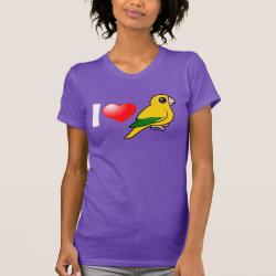 I Love Golden Conures Women's American Apparel Fine Jersey Short Sleeve T-Shirt