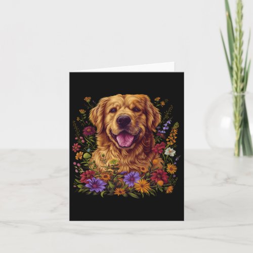 I Love Golden Retriever  Card