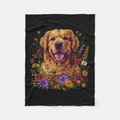 I Love Golden Retriever  Fleece Blanket