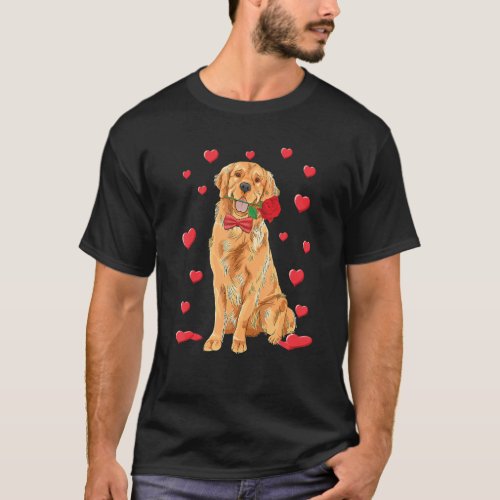 I Love Golden Retriever Heart Valentines Day Dog T_Shirt