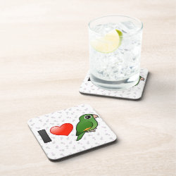 I Love Golden-winged Parakeets Beverage Coaster