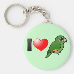 I Love Golden-winged Parakeets Basic Button Keychain