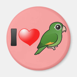 I Love Golden-winged Parakeets Round Magnet
