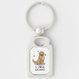 I Love Goldens I Love Golden Retrievers Cute Keychain