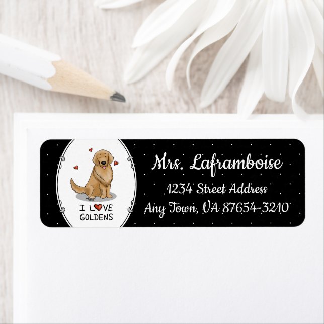 I Love Goldens - I Love Golden Retrievers Label (Insitu)