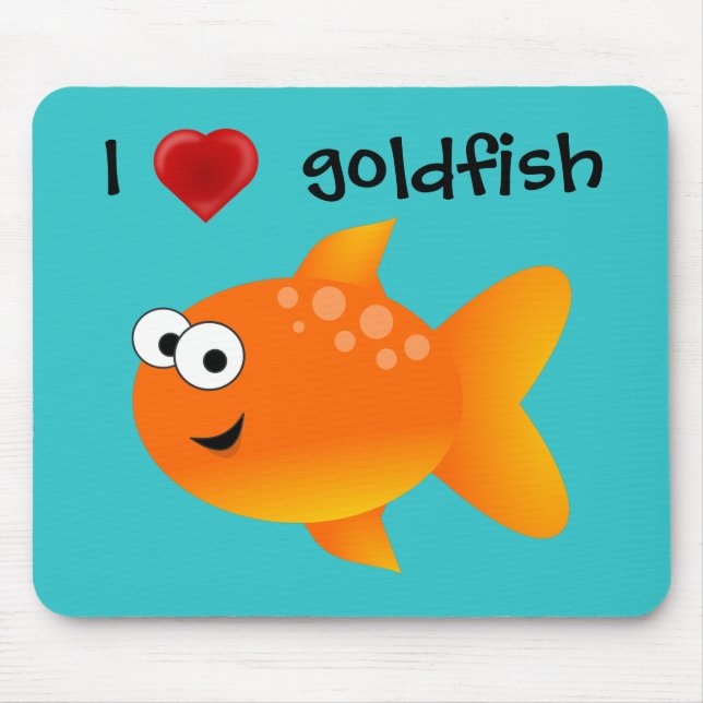 I Love Goldfish Mouse Pad (Front)