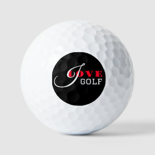 I love golf ( add your text) Black Valentine  Balls