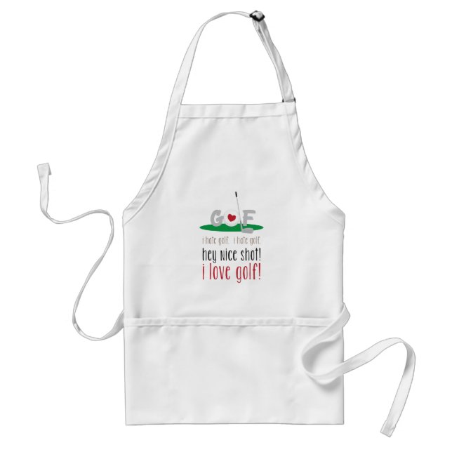 I Love Golf Adult Apron (Front)