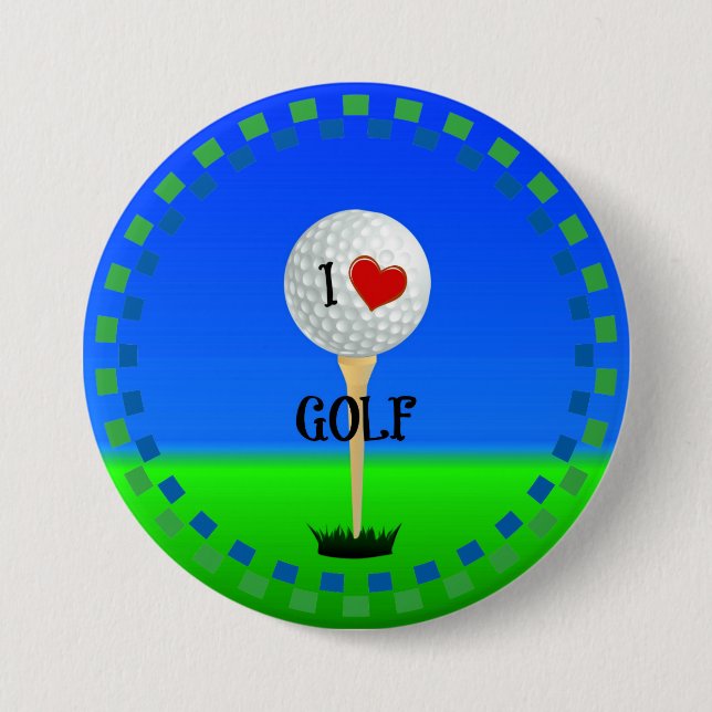 I Love Golf Button (Front)