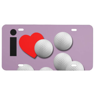 I Love Golf..Choose Your Own Colors License Plate