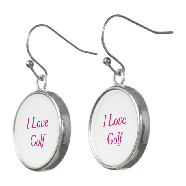 I Love Golf Earrings (Angled)
